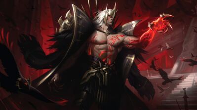 دانلود والپیپر اسپلش آرت سواین چوزن آو د وولف لول Swain Chosen of the Wolf LoL Skin Splash Art
