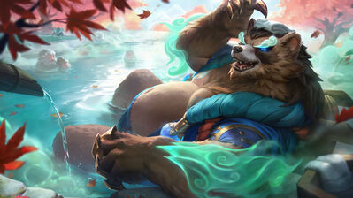 دانلود والپیپر وولی‌بیر اسپیریت بلوسوم لول Volibear Spirit Blossom Springs Skin LoL