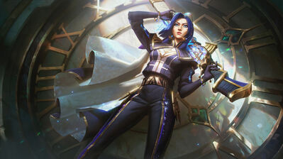 دانلود والپیپر اسپلش آرت کیتلین آرکین کامندر پرستیژ لول Caitlyn Arcane Commander Prestige Skin LoL Splash Art