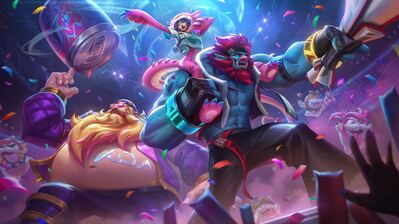 دانلود والپیپر تراندل نیکو گرگاس لول جشن ۱۵ سالگی Trundle Neeko Gragas LoL 15th Anniversary Skin