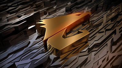 دانلود والپیپر لوگوی طلایی اوروس AORUS Gold Logo GIGABYTE