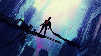 دانلود والپیپر بتمن بیاند و گاتهام سیتی Batman Beyond Gotham City Night