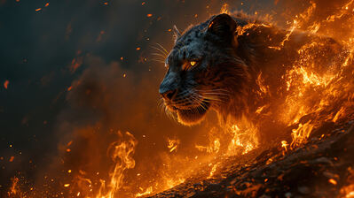 دانلود والپیپر ببر سوزان Burning Tiger