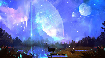 دانلود والپیپر دیجیتال آرت منظره شب فانتزی Digital Art Fantasy Night Scenery