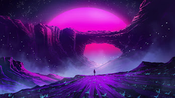 دانلود والپیپر منظره ماه فانتزی Fantasy Moon Scenery Landscape