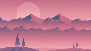 دانلود والپیپر منظره کوه مینیمال Minimalist Mountain Landscape