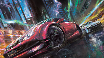 دانلود والپیپر ماشین اسپورت خیابان شهر مسابقه Sports Car City Racing Digital Art