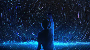 دانلود والپیپر شب پرستاره و سیلوئت Starry Night Sky Scenery Silhouette