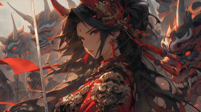 دانلود والپیپر دختر انیمه جنگجو Anime Girl Warrior Fantasy