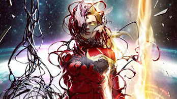 دانلود والپیپر کاپیتان مارول با سیمبیوت کارنیج Captain Marvel Carnage Symbiote