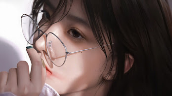 دانلود والپیپر دختر زیبا با عینک Beautiful Girl with Glasses