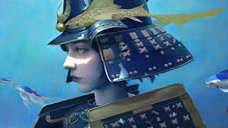دانلود والپیپر دختر سامورایی Girl Samurai Armor Digital Art