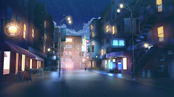 دانلود والپیپر آرت شهر شبانه Street Night City Art