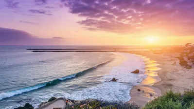 دانلود والپیپر منظره سانست بیچ کالیفرنیا Beautiful Sunset Beach California
