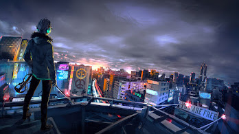 دانلود والپیپر شهر سایبرپانک Cyberpunk Cityscape