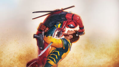 دانلود پوستر ددپول و ولورین نبرد Deadpool & Wolverine Battle