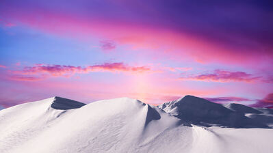 دانلود والپیپر منظره صحرا آسمان صورتی Desert Landscape Pink Sky
