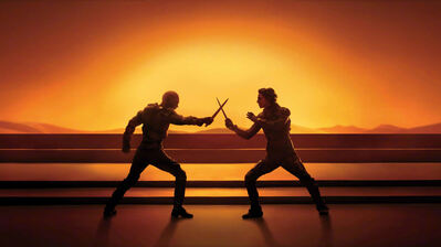 دانلود پوستر تلماسه: پل آتریدیس در مقابل فید-راوته Dune Part 2 Paul vs Feyd