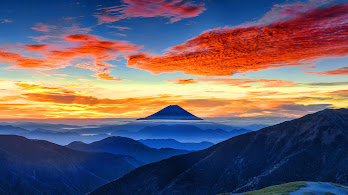 دانلود والپیپر منظره کوه طلوع آفتاب ابر آسمان طبیعت Mountains Sunrise Landscape Clouds Sky Scenery Nature