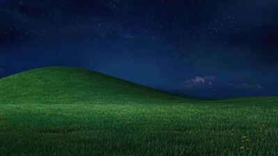 دانلود والپیپر آسمان شب ستاره چمنزار Night Sky Stars Grass Field Nature