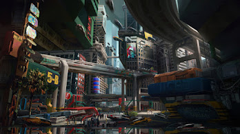 دانلود والپیپر کانسپت آرت شهر سایبرپانک ۲۰۷۷ Cyberpunk 2077 City Concept Art