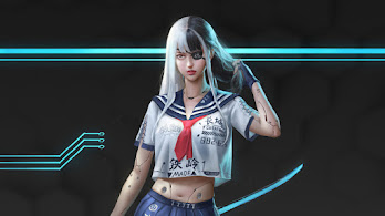 دانلود والپیپر دختر سایبرپانک با چشم‌بند Cyberpunk Girl Student Eye Patch