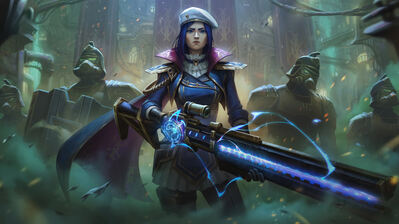 دانلود والپیپر کیتلین آرکین لول Caitlyn Arcane Commander Skin