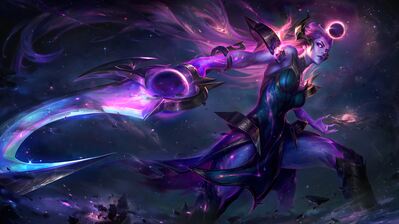 دانلود والپیپر اسپلش آرت دیانا کازمیک دارک از League of Legends Dark Cosmic Diana LoL Skin Splash Art