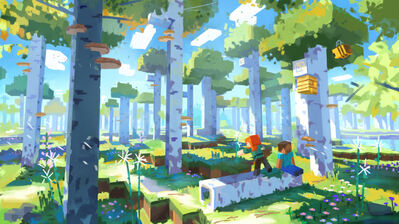 دانلود والپیپر جنگل ماینکرفت Minecraft Game Forest
