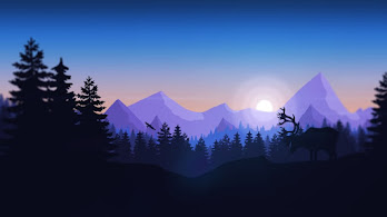 دانلود والپیپر مینیمال طبیعت جنگل کوه سیلوئت Minimalist Nature Forest Mountains Silhouette Digital Art