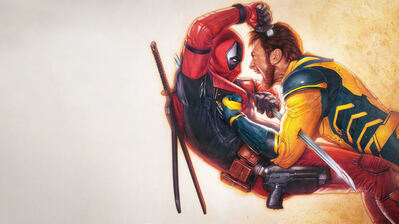 دانلود پوستر ددپول و ولورین مبارزه Deadpool Wolverine Fighting
