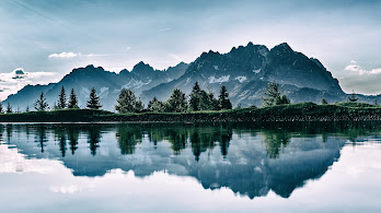 دانلود والپیپر منظره کوه درخت طبیعت Mountain Landscape Trees Nature Scenery