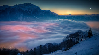 دانلود والپیپر برف و کوه Mountains Clouds Snow