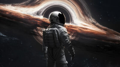 دانلود والپیپر فضانورد و سیاهچاله Astronaut Black Hole Space