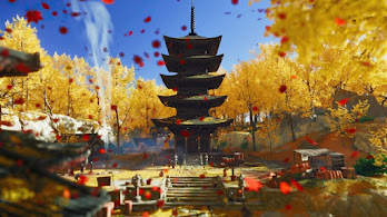 دانلود والپیپر گوشت آف تسوشیما Ghost of Tsushima Japanese Castle Forest