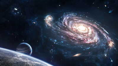 دانلود والپیپر سیاره و کهکشان راه شیری Space Milky Way
