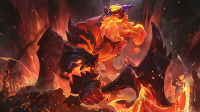 دانلود پوستر اینفرنال اولاف لول Infernal Olaf Skin LoL Splash Art