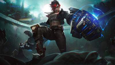 دانلود والپیپر وی آرکین Brawler Skin LoL Splash Art Vi Arcane Brawler