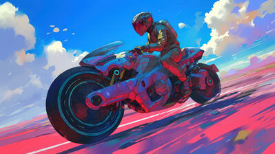 دانلود والپیپر موتورسیکلت سایبرپانک Cyberpunk Motorcycle