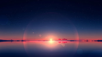 دانلود والپیپر طلوع دریا افق انیمه Sunrise Sea Anime Horizon Scenery Sky Stars