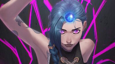 دانلود والپیپر جینکس و هک‌تک استون آرکین Arcane Jinx Hextech Stone