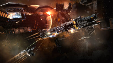 دانلود والپیپر نبرد فضایی ایو آنلاین EVE Online Space Battle