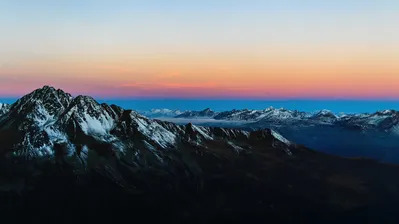 دانلود والپیپر منظره کوه برفی طلوع Mountain Snow Sunrise