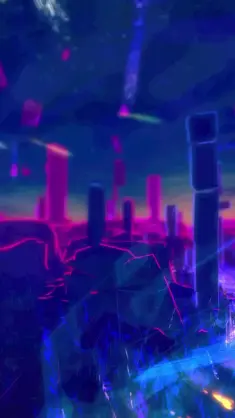 دانلود والپیپر متحرک شهر سایبرپانک انتزاعی Cyberpunk City