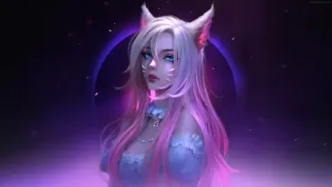 دانلود والپیپر متحرک آری Ahri و آسمان شب مهتابی از League of Legends