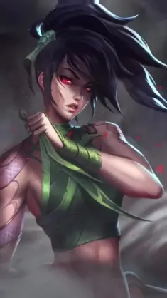 دانلود والپیپر متحرک آکالی لیگ آو لجندز هنر نینجا Akali League of Legends Ninja Art