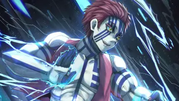 دانلود والپیپر متحرک آکازا با بدن درخشان آبی Demon Slayer Akaza
