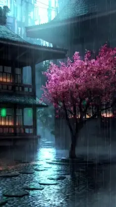 دانلود والپیپر متحرک منظره حیاط خلوت Backyard View