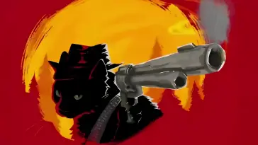 دانلود والپیپر متحرک گربهٔ سیاه تفنگ‌دار Black Cat Gun