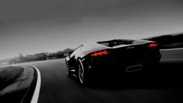 دانلود والپیپر متحرک لامبورگینی Lamborghini سیاه در باران